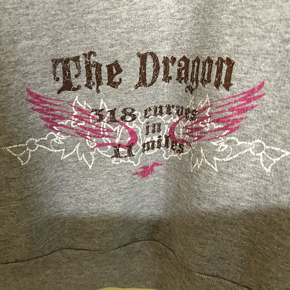 Deals Gap/Tail of the Dragon Gray Zip-Up Hoodie with Graphic - Picture 5 of 9